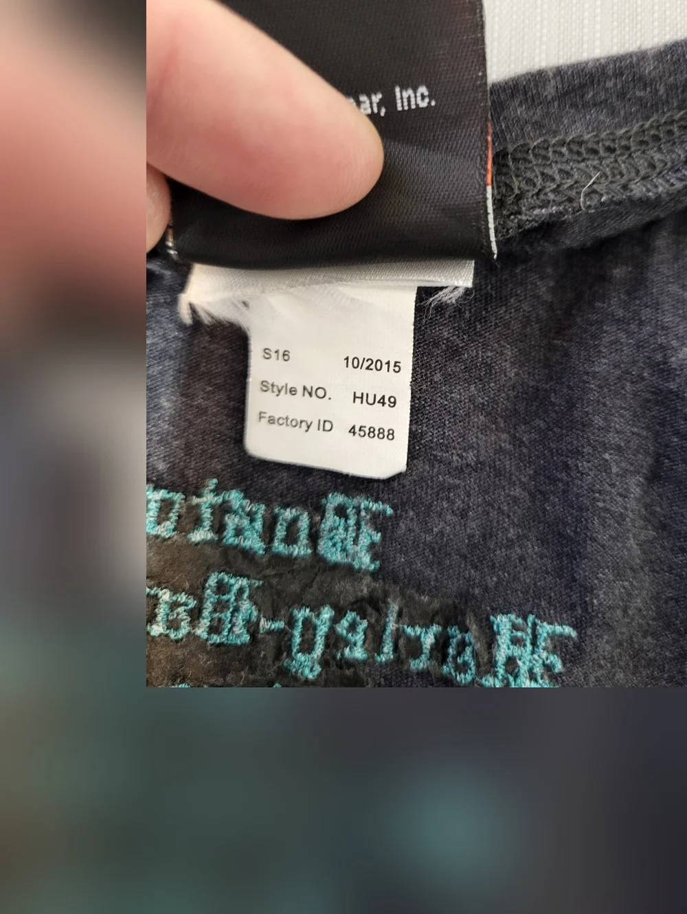 Harley-Davidson Teal & Charcoal V-Neck Raglan Long Sleeve Top, Size Small - Picture 5 of 7